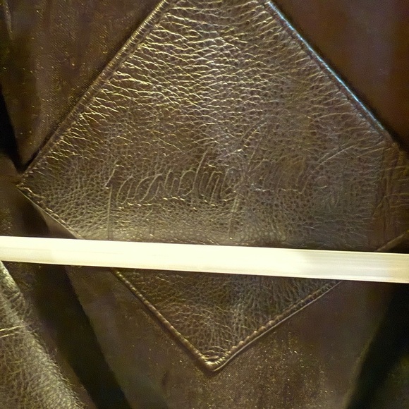 Jacqueline Ferrar Women's Medium Black Leather Button Front Pocketed Jacket - Picture 4 of 4